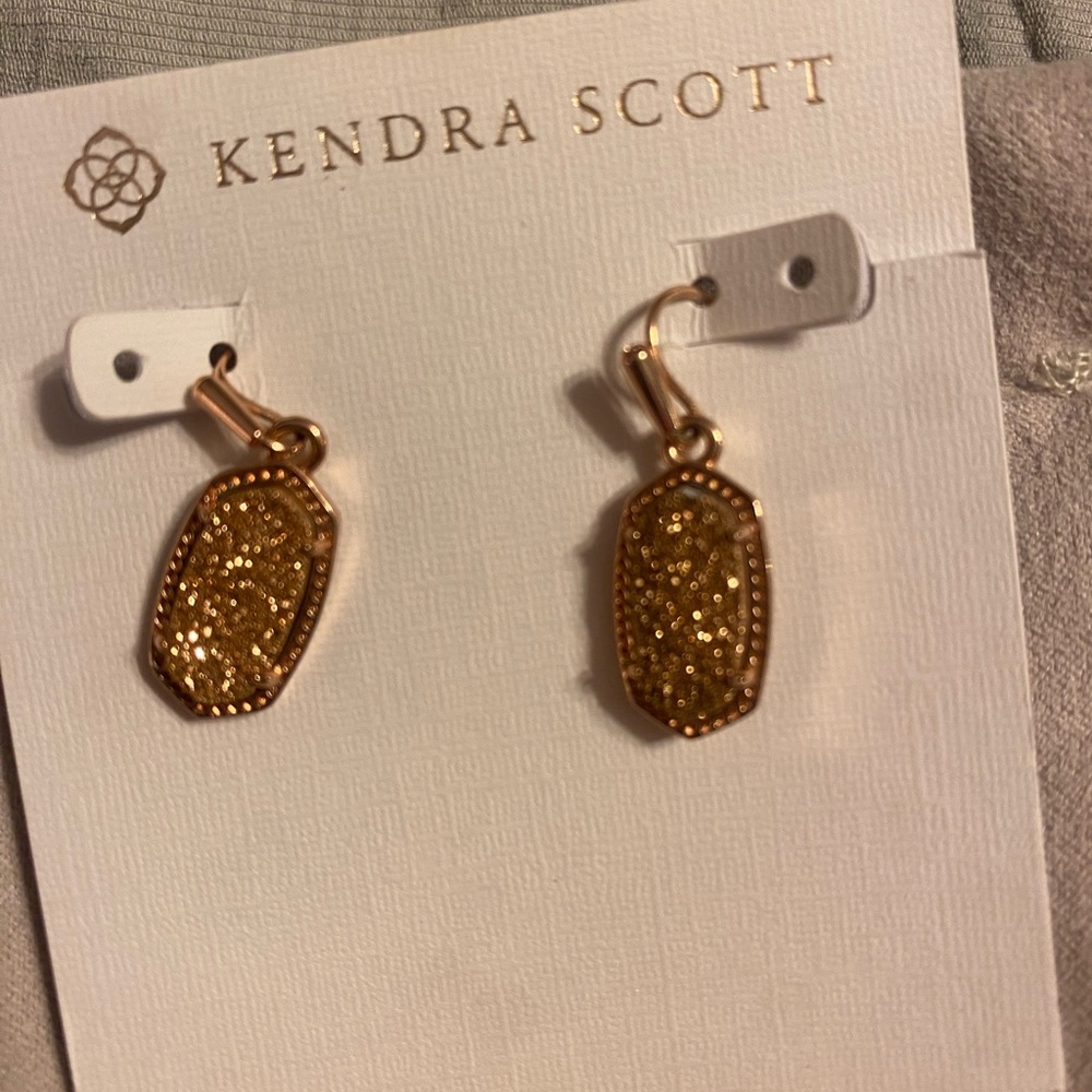 Kendra Scott Glittering Gold Drop Earrings